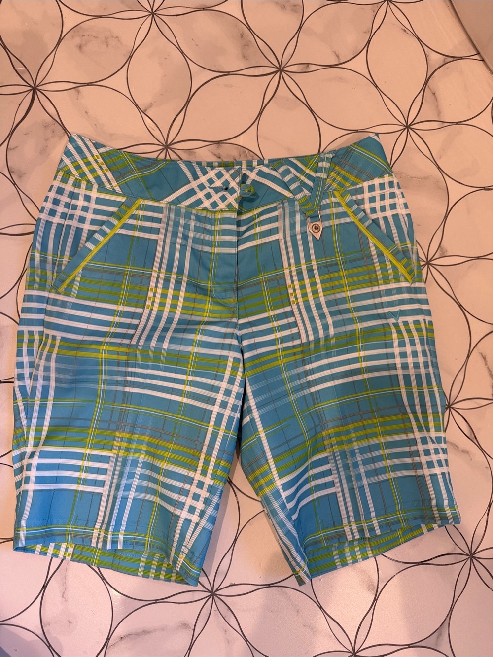 Callaway Blue, Lime & White Striped Golf Belt